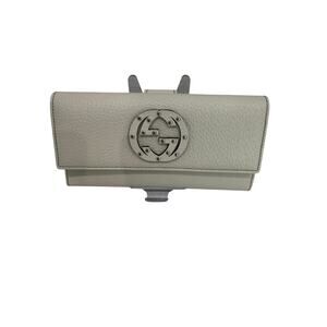 White Gucci Studded Leather Wallet – Double G Logo